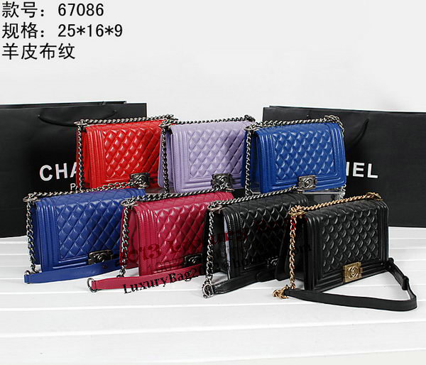 Chanel Boy Flap Shoulder Bag A67086 in Sheepskin Leather