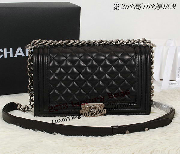 Boy Chanel A67086 Black Flap Shoulder Bag Original Calfskin Leather