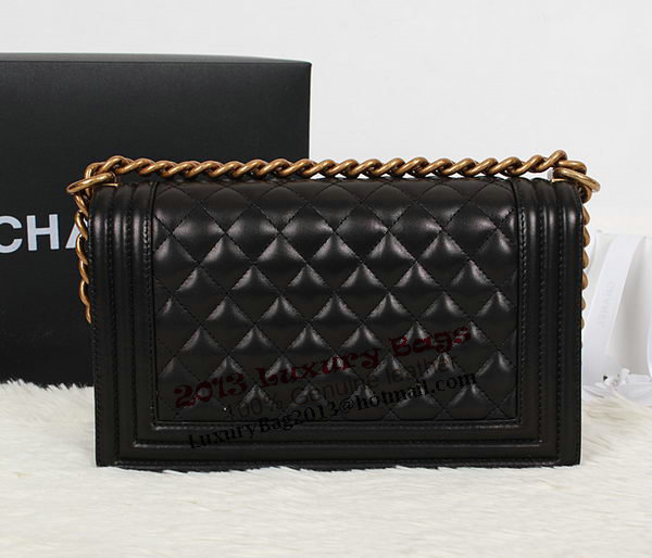 Boy Chanel A67086 Black Flap Shoulder Bag Original Calfskin Leather
