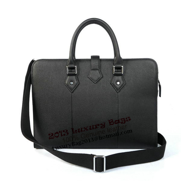 Hermes Mens Briefcase Calf Leather 3309 Black