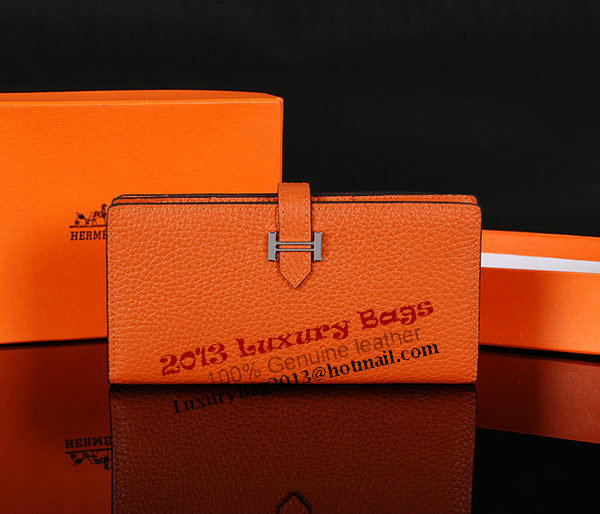 Hermes Bearn Japonaise Bi-Fold Wallet Original Leather A1018 Wheat