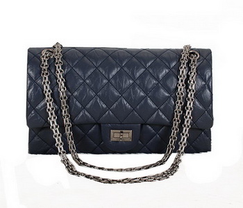 Chanel Classic Flap Shoulder Bags A226 Blue Sheepskin Leather Silver
