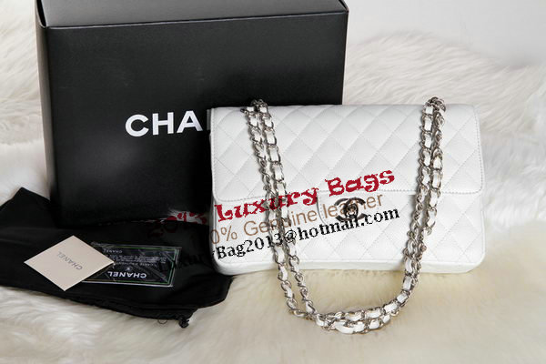 Chanel A1112 2.55 Series Flap Bag Original Caviar Leather White