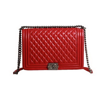 Chanel Boy Flap Shoulder Bag in Original Leather A67087 Red