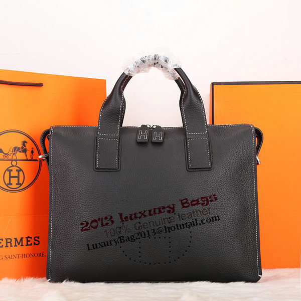 Hermes Mens Briefcase Original Calf Leather H86683 Black