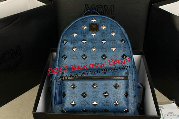 MCM Stark Backpack mini in Calf Leather 8031 RoyalBlue