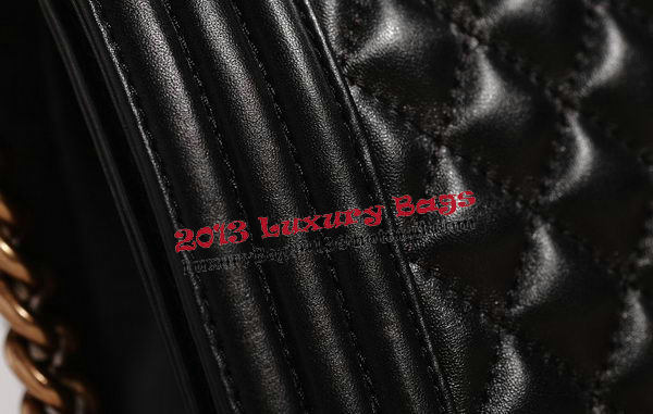 Chanel Boy Flap Shoulder Bag in Black Original Leather Gold