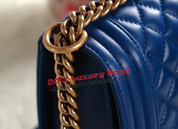 Chanel Boy Flap Shoulder Bag in RoyalBlue Original Leather Gold