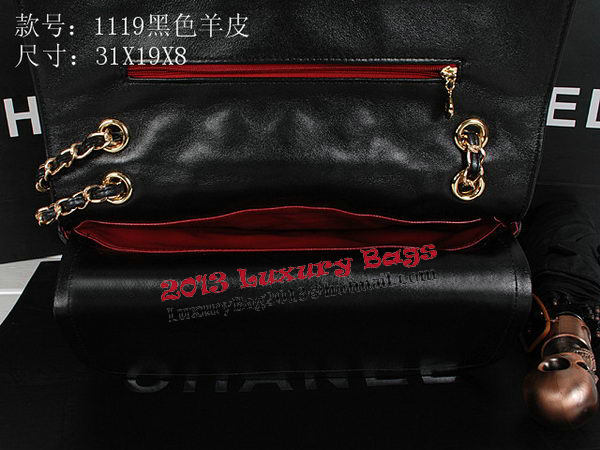 Chanel Classic Flap Bag 1119 Black Sheepskin Gold