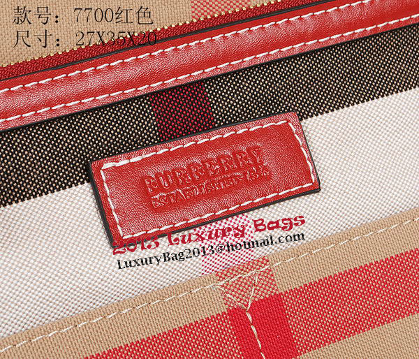 Burberry Medium Brit Check Hobo Bag 7700 Red