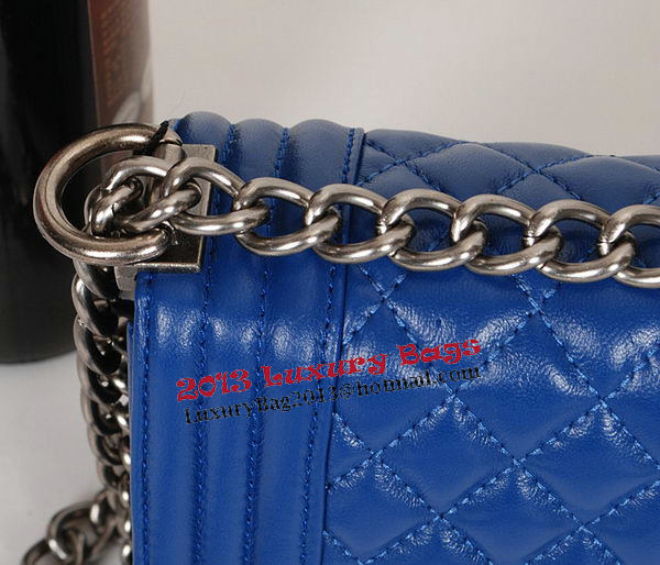 Boy Chanel Flap Shoulder Bag Original Sheepskin Leather A67086 Blue