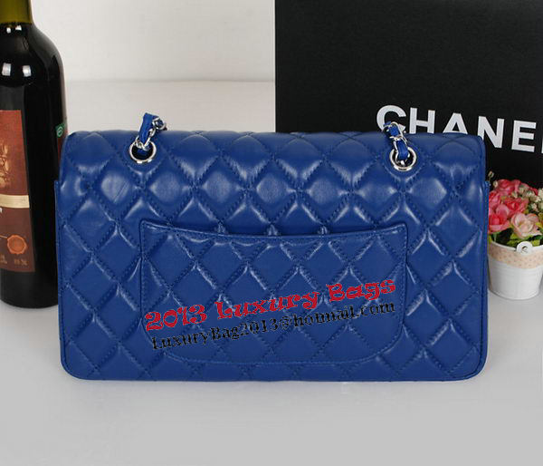 Chanel Classic Flap Bag 1113 RoyalBlue Sheepskin Leather Silver