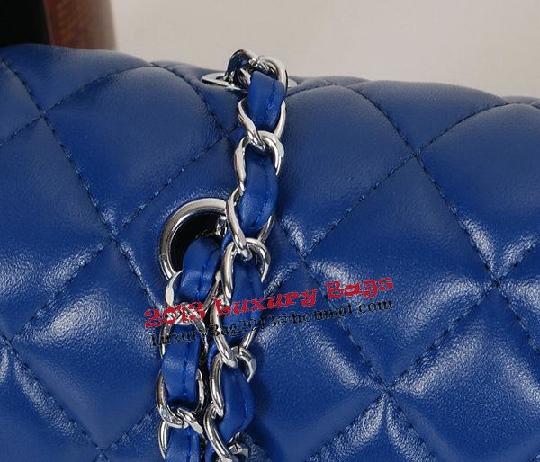 Chanel Classic Flap Bag 1113 RoyalBlue Sheepskin Leather Silver