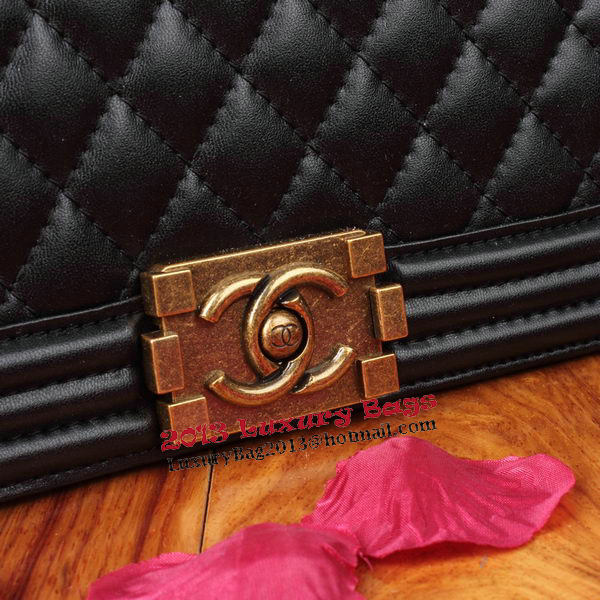 Boy Chanel Flap Shoulder Bag Black Original Leather A67086 Bronze