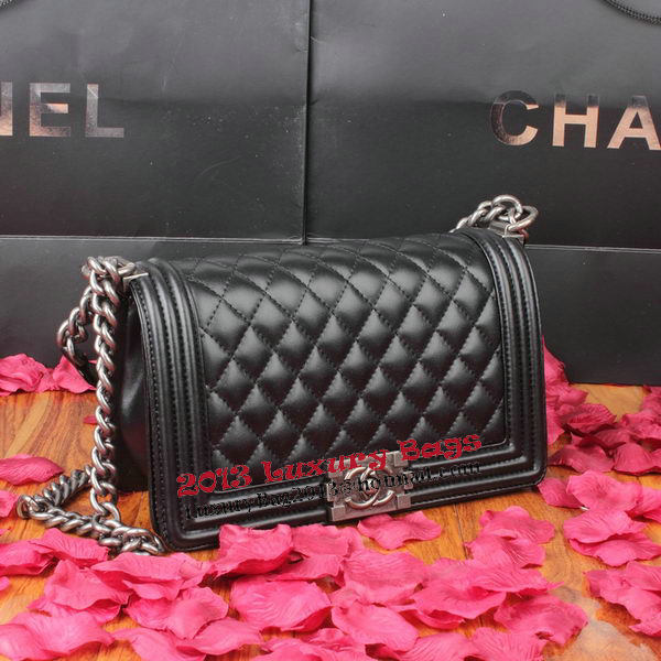 Boy Chanel Flap Shoulder Bag Black Original Leather A67086 Silver