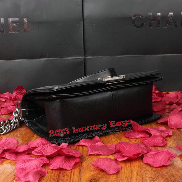 Boy Chanel Flap Shoulder Bag Black Original Leather A67086 Silver