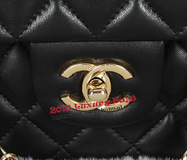 Chanel Classic Flap Bag Black Original Sheepskin Leather A1118 Gold