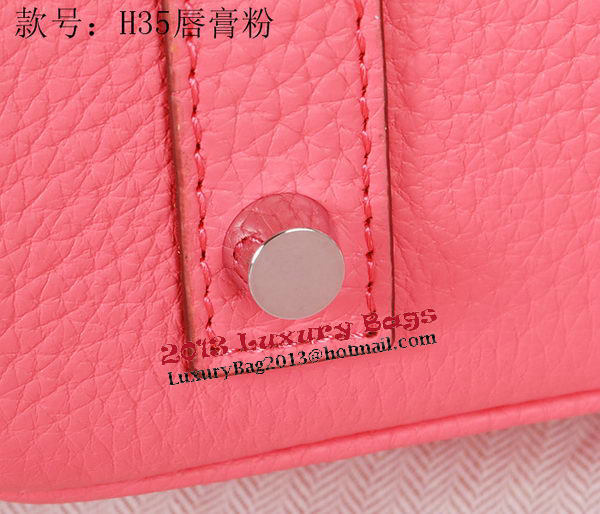 Hermes Birkin 35CM Tote Bag Pink Original Grainy Leather H35 Silver