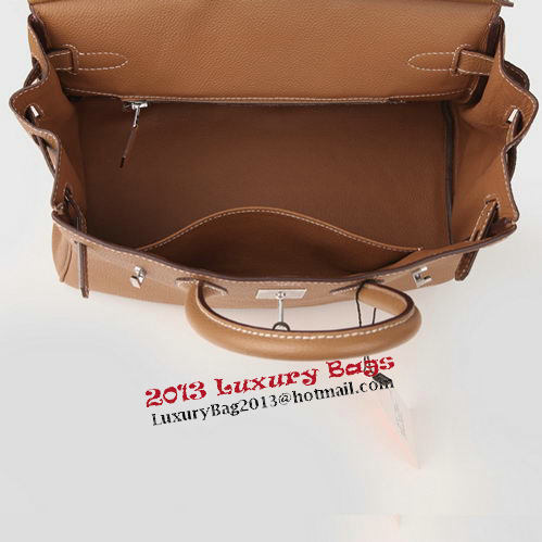 Hermes Birkin 30CM Tote Bag Camel Original Leather H30 Silver