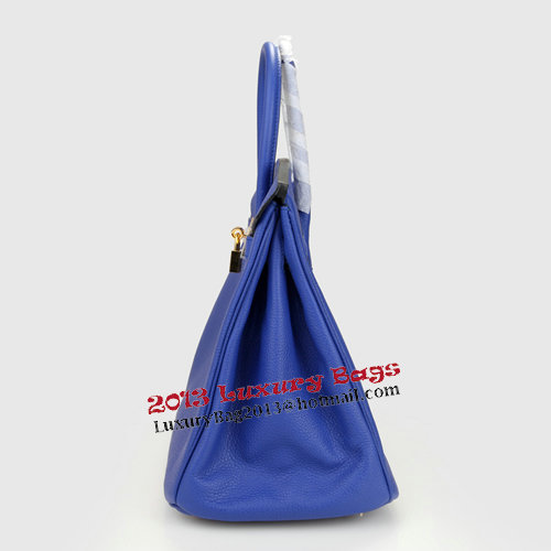 Hermes Birkin 35CM Tote Bag Blue Original Leather H35 Gold