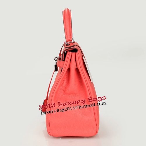 Hermes Kelly 32cm Shoulder Bag Pink Original Leather K32 Silver