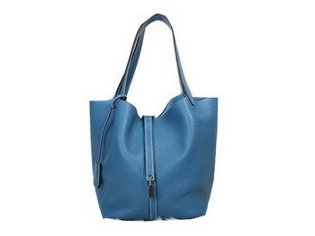 Hermes Picotin Lock MM Bag in Original Leather Blue