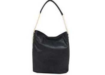 Stella McCartney Calfskin Leather Hobo Bag 836 Black