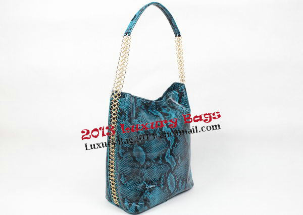 Stella McCartney Snake Leather Hobo Bag 836 Blue