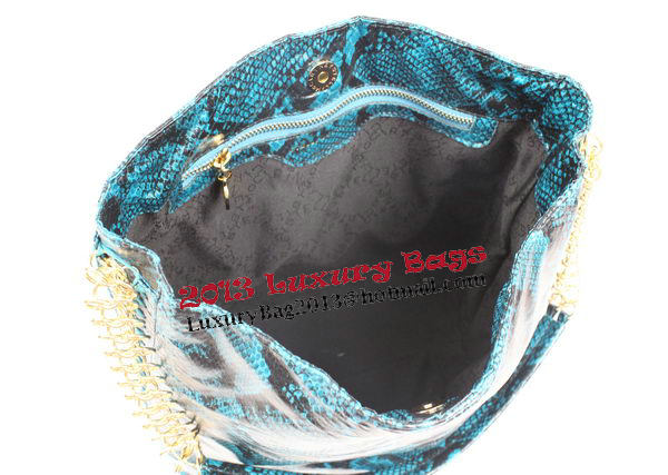 Stella McCartney Snake Leather Hobo Bag 836 Blue
