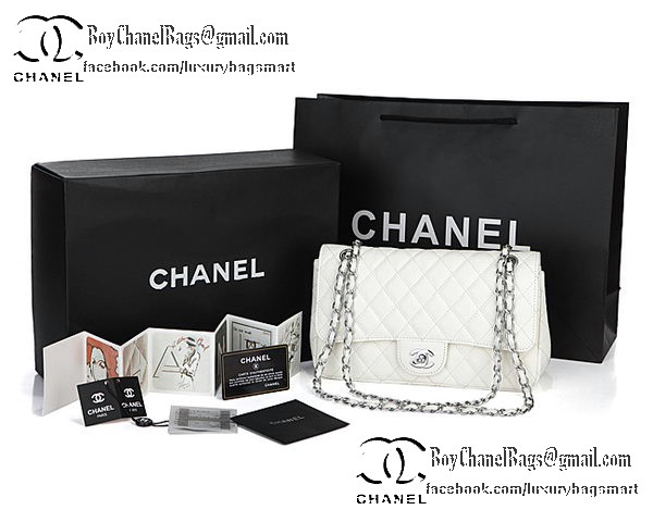 Chanel Classic Flap Bag Cannage Pattern CHA1113 White