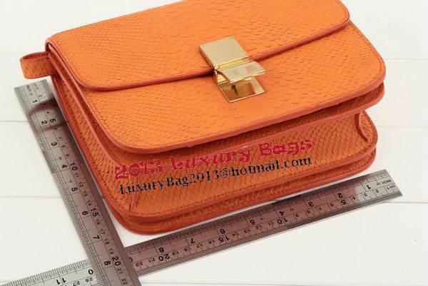 Celine Classic Box Small Flap Bag Smooth Leather 11042 Orange