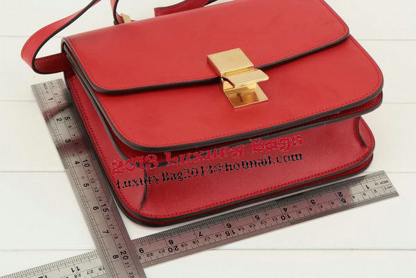 Celine Classic Box Small Flap Bag Smooth Leather 11042 Red