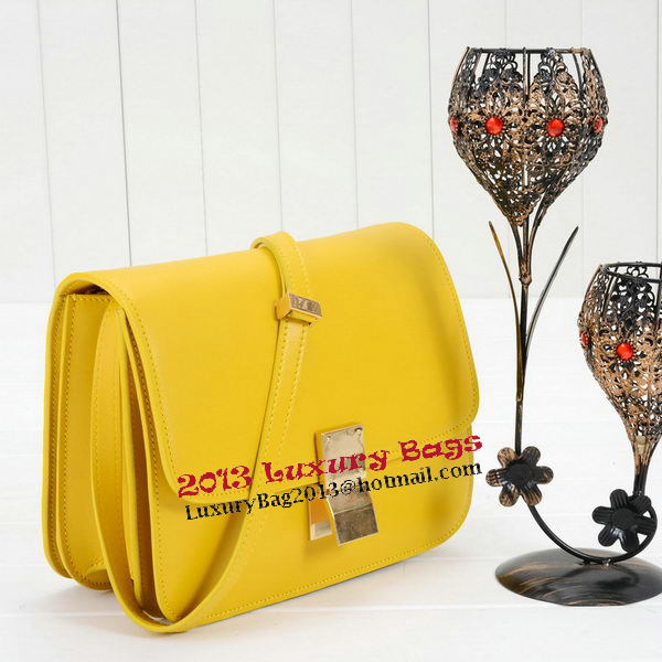 Celine Classic Box Small Flap Bag Smooth Leather 11042 Yellow