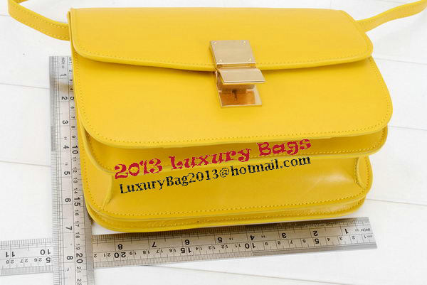 Celine Classic Box Small Flap Bag Smooth Leather 11042 Yellow