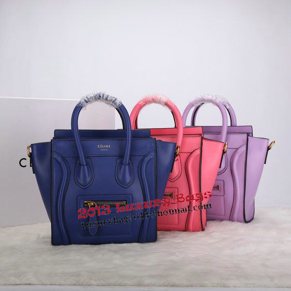 Celine Luggage Nano Bag Smooth Leather C106 Blue