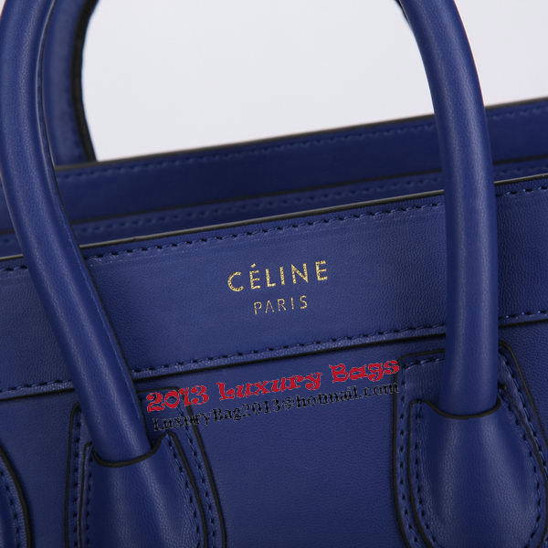 Celine Luggage Nano Bag Smooth Leather C106 Blue