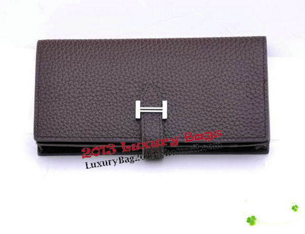 Hermes Bearn Japonaise Bi-Fold Wallet Grainy Leather H68942 Brown