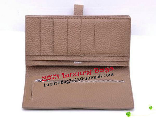 Hermes Bearn Japonaise Bi-Fold Wallet Grainy Leather H68942 Grey