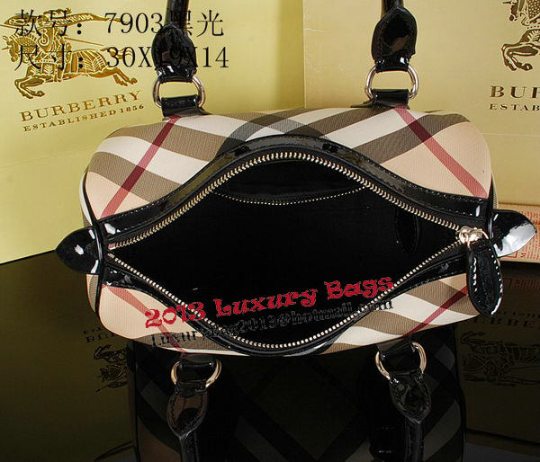 Burberry Medium Nova Check Bowling Bag 7903 Black