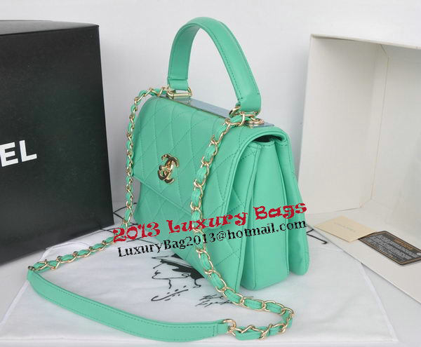 Chanel Classic Top Handle Bag Original Sheepskin Leather CHA92236 Green