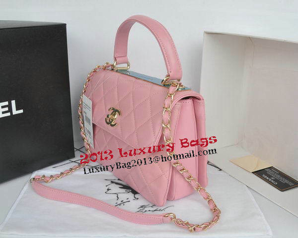 Chanel Classic Top Handle Bag Original Sheepskin Leather CHA92236 Pink