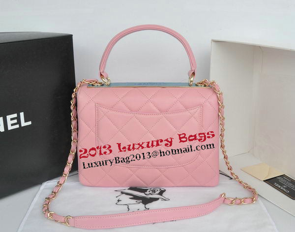Chanel Classic Top Handle Bag Original Sheepskin Leather CHA92236 Pink