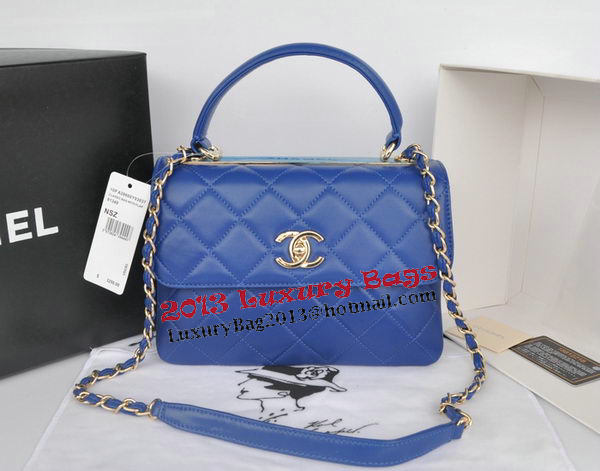 Chanel Classic Top Handle Bag Original Sheepskin Leather CHA92236 Royal