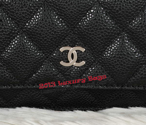Chanel CHA33814 Original Cannage Leather mini Flap Bag Black