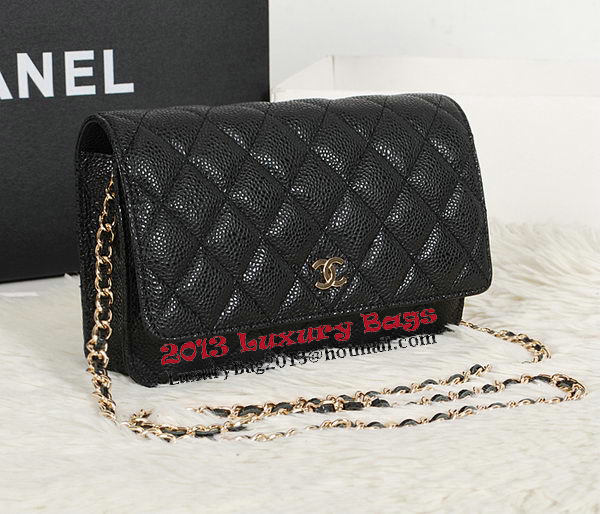 Chanel CHA33814 Original Cannage Leather mini Flap Bag Black