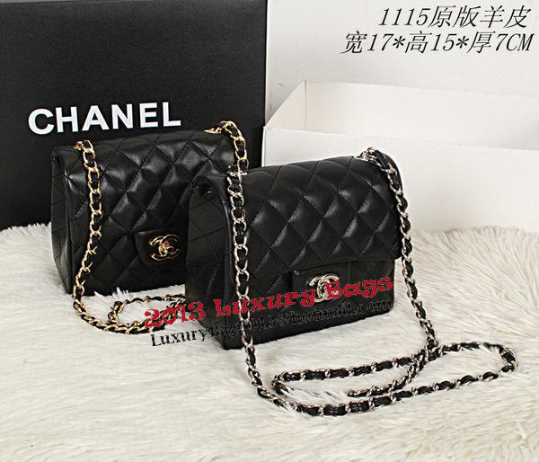 Chanel mini Classic Flap Bag Original Leather CHA1115 Black