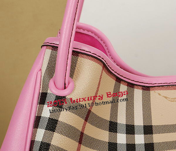 BurBerry Small Haymarket Check Tote Bag B5911 Pink