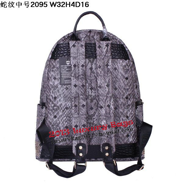 MCM Armour Medium Backpack Snake Leather MC2095 Grey