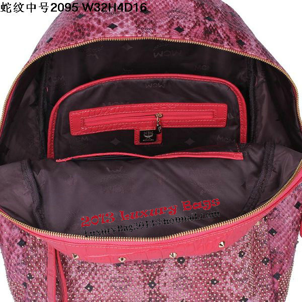 MCM Armour Medium Backpack Snake Leather MC2095 Rose