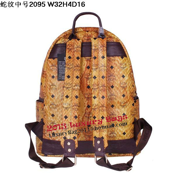 MCM Armour Medium Backpack Snake Leather MC2095 Wheat